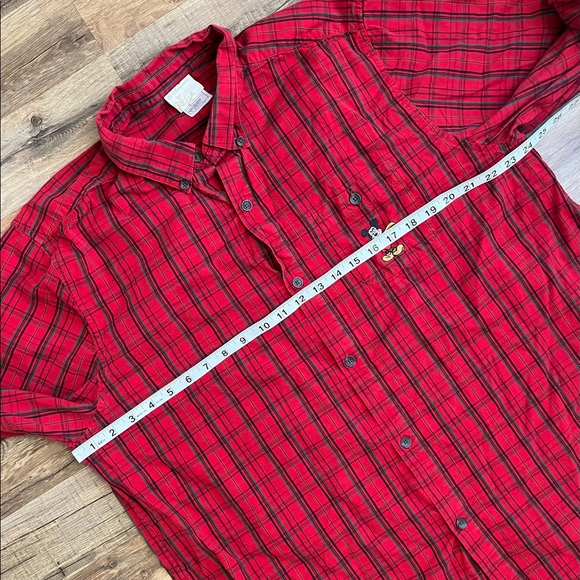 Vintage Disney Store Mens Shirt Large Christmas Plaid Mickey Mouse - Picture 4 of 5